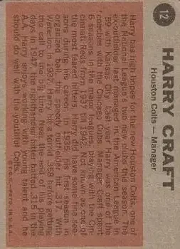 Back of Harry Craft