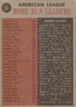 1962 Topps #53 - Jim Gentile) - Back