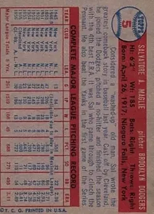 Sal Maglie Rückseite