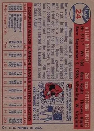 Bill Mazeroski Rückseite