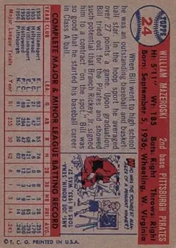 Back of Bill Mazeroski
