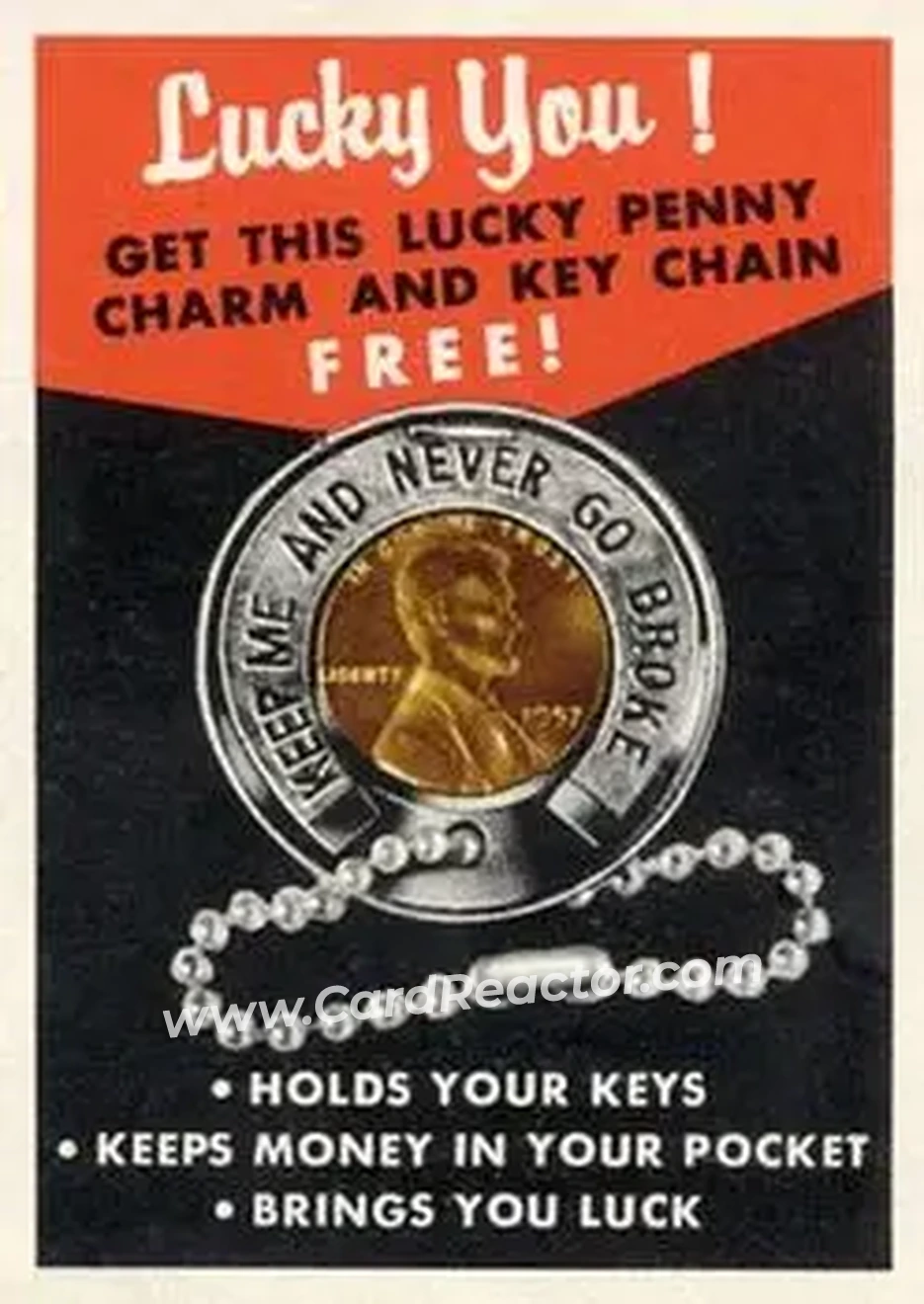 1957 Topps #NNO Single Inserts Lucky Penny Insert Card