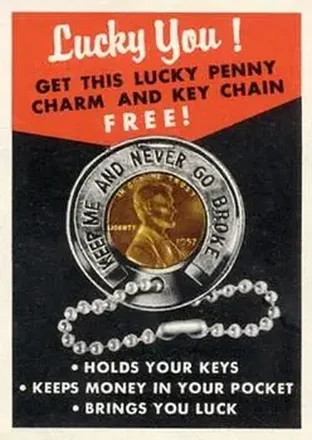 1957 Topps #NNO Single Inserts Lucky Penny Insert Card