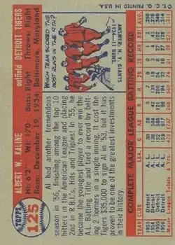 Back of Al Kaline