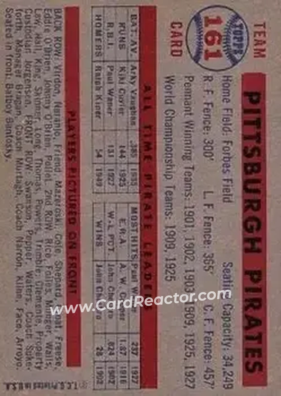 Back of Card #161