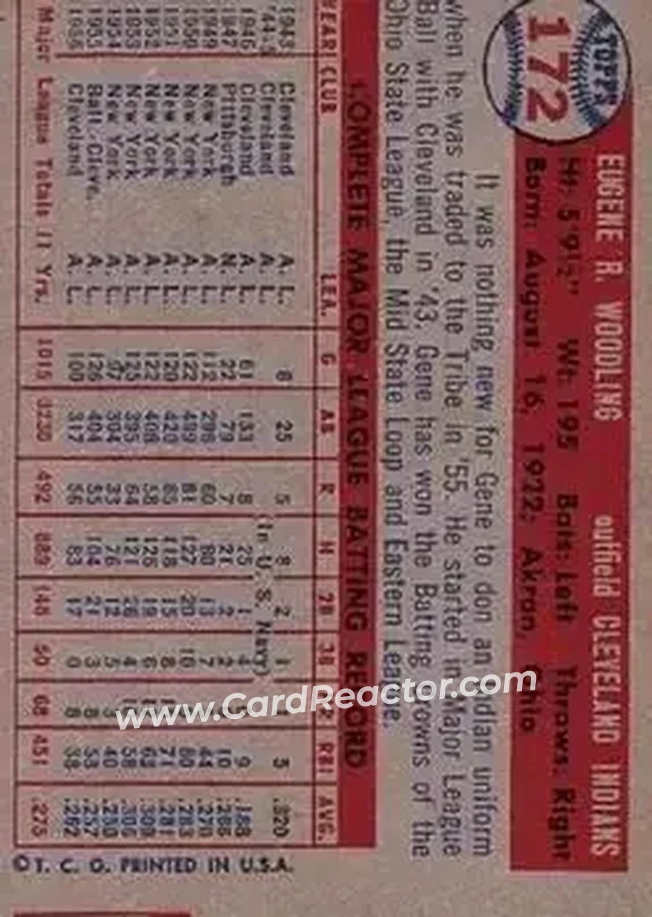 Back of Gene Woodling