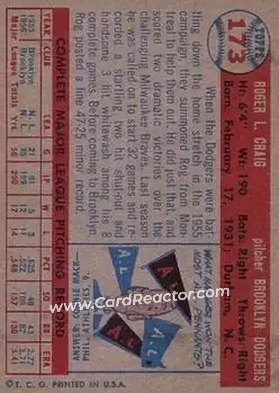Back of Roger Craig