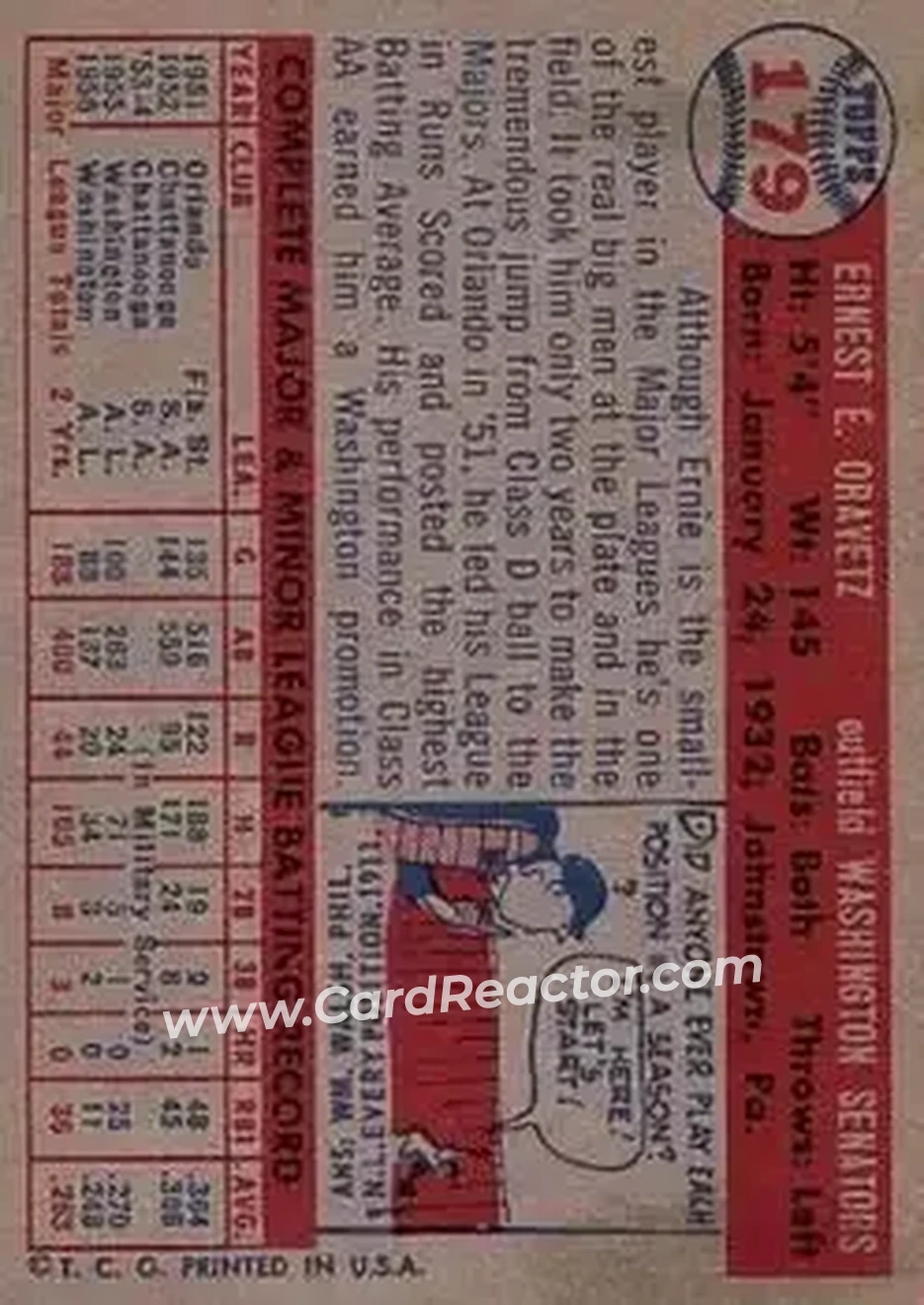Back of Ernie Oravetz