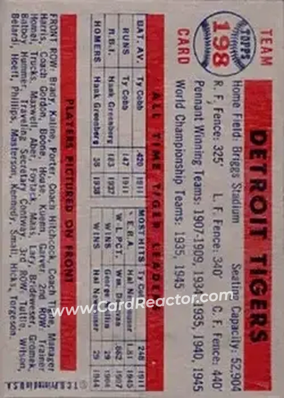 Back of Card #198