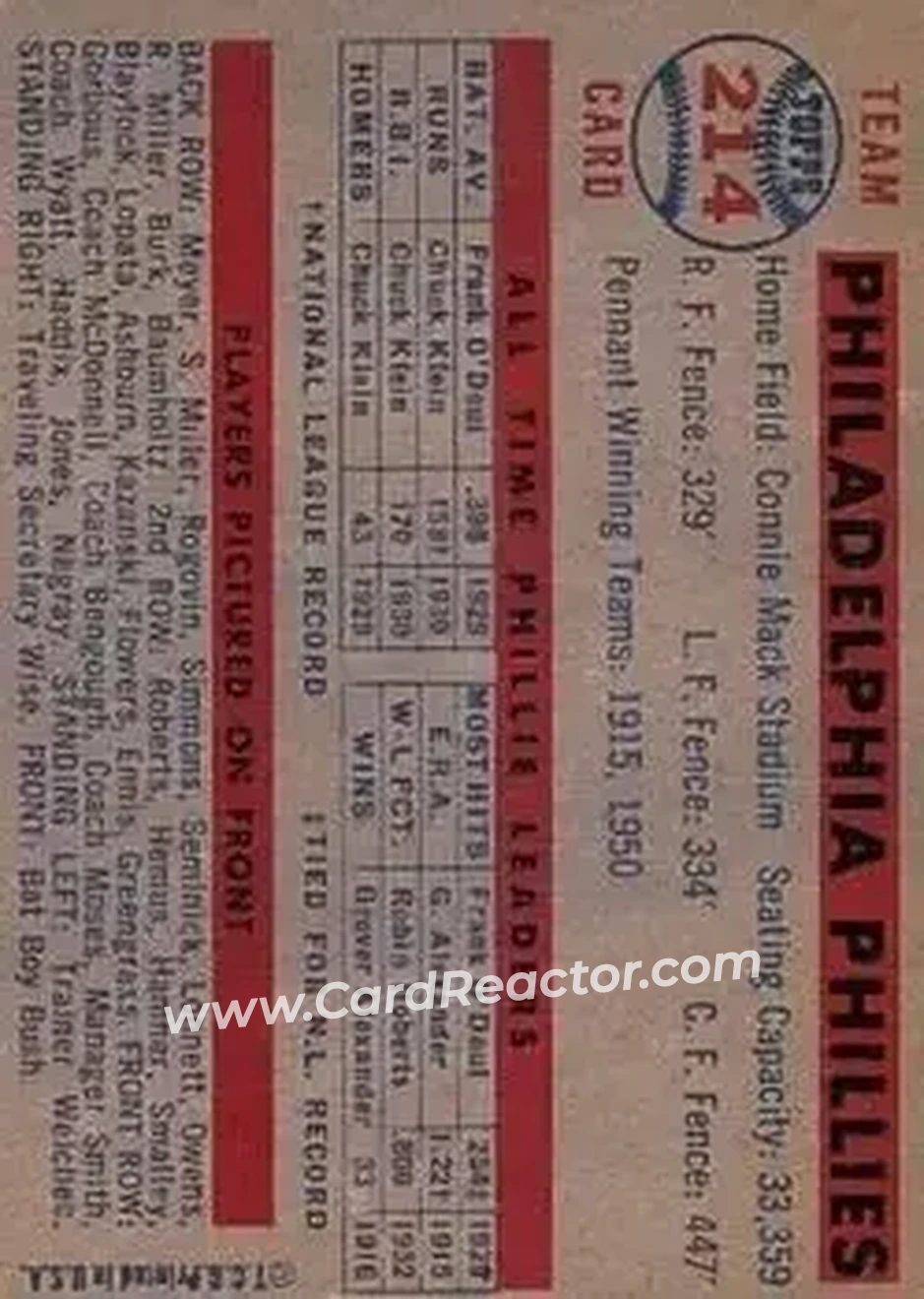 Back of Card #214