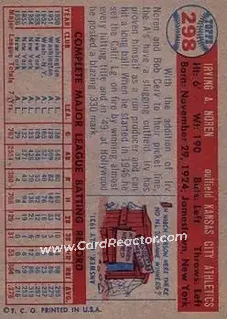 Back of Irv Noren
