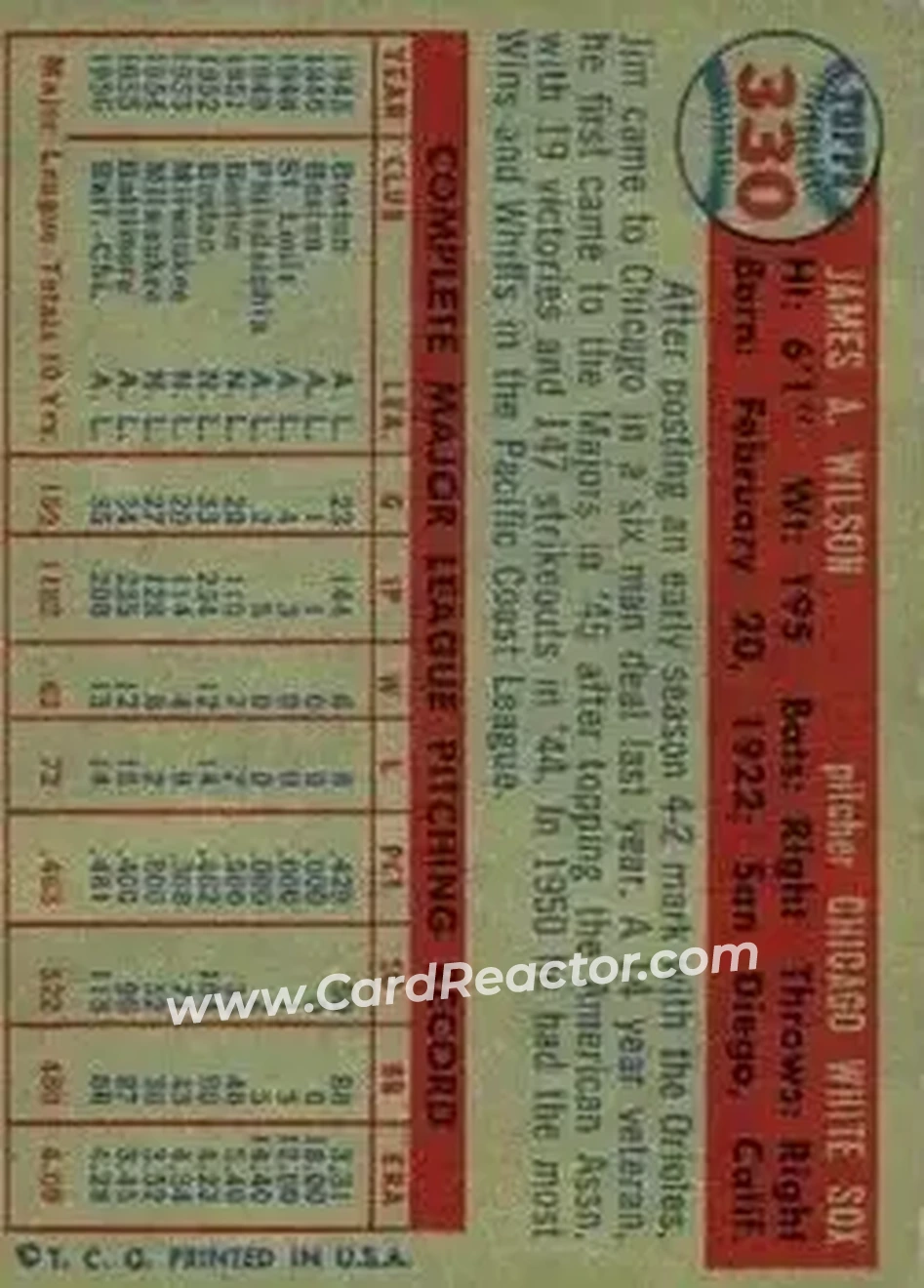 Back of Jim Wilson