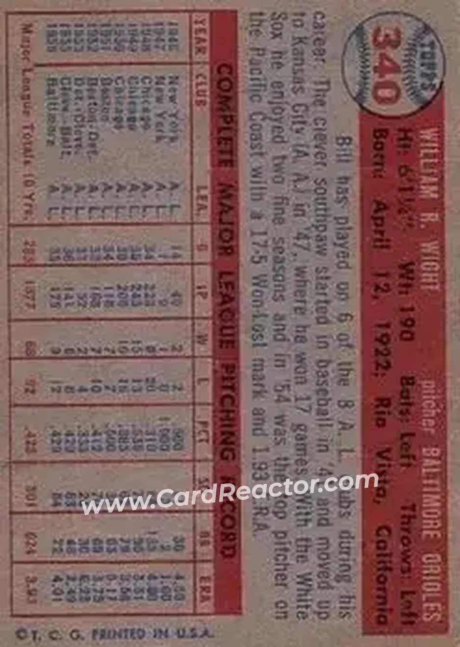 Back of Bill Wight