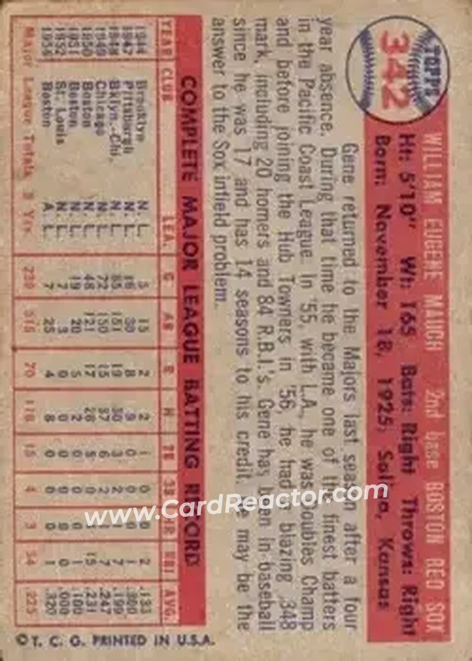 Back of Gene Mauch