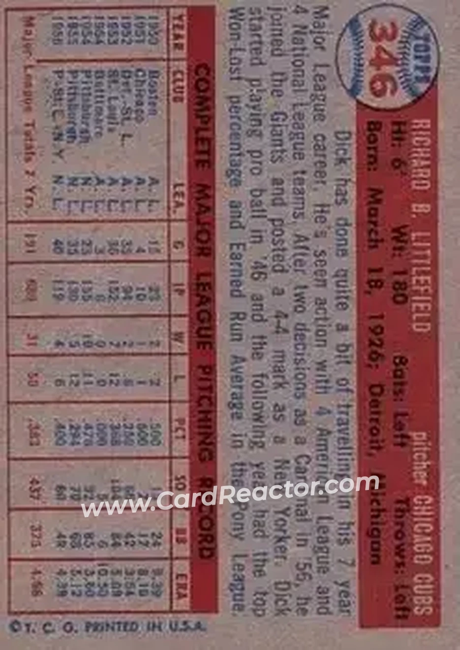 Back of Dick Littlefield