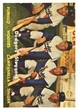 1957 Topps #400 Roy Campanella & Carl Furillo & Gil Hodges & Edwin "Duke" Snider