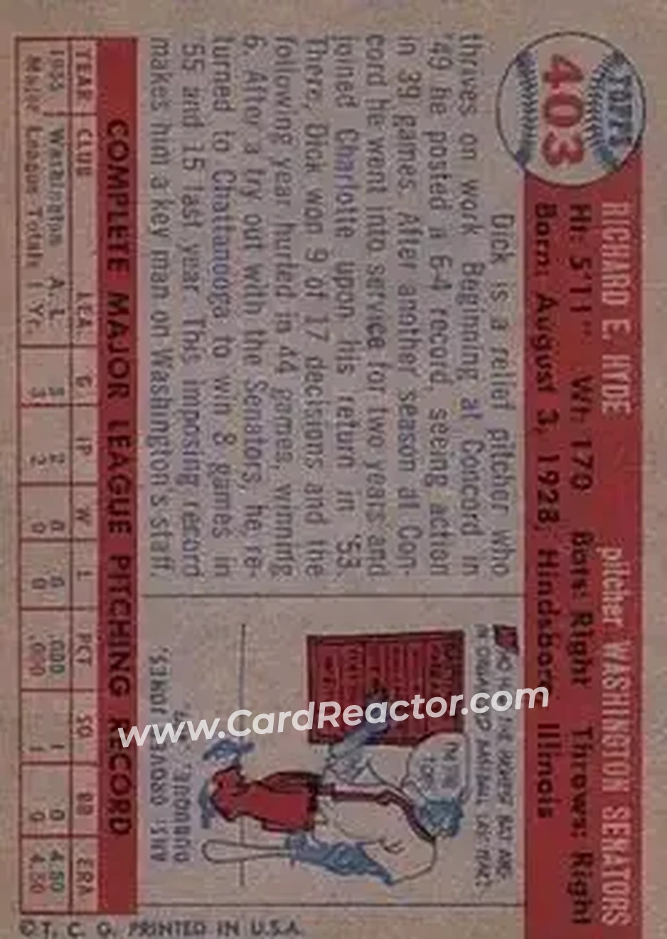 Back of Dick Hyde