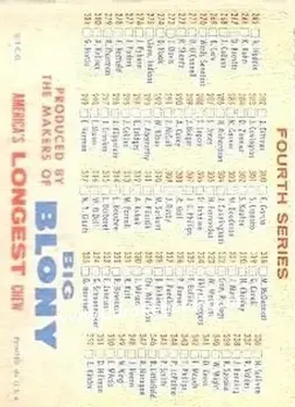 Back of Card #NNO