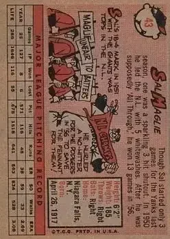 Back of Sal Maglie