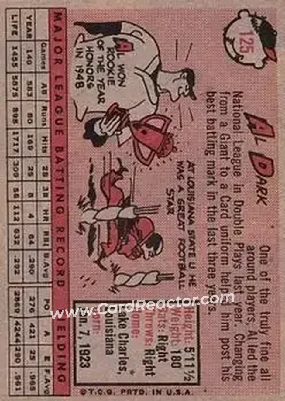 Back of Alvin Dark