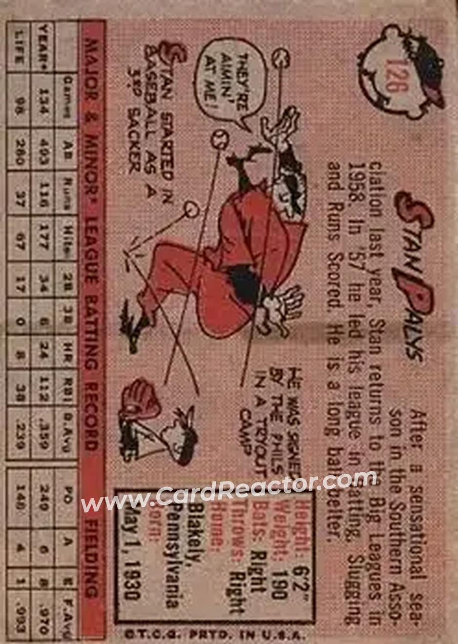 Back of Stan Palys