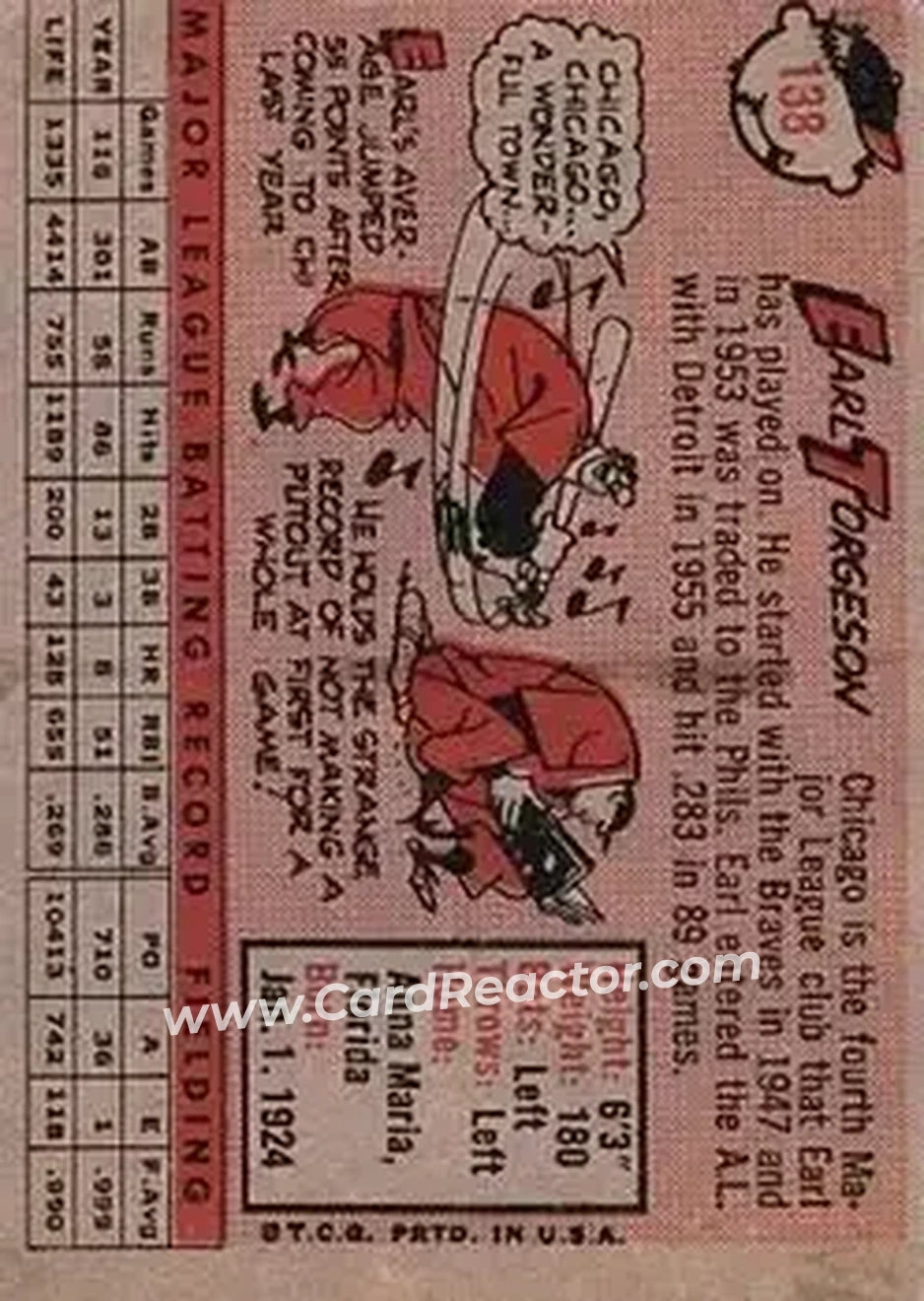 Back of Earl Torgeson