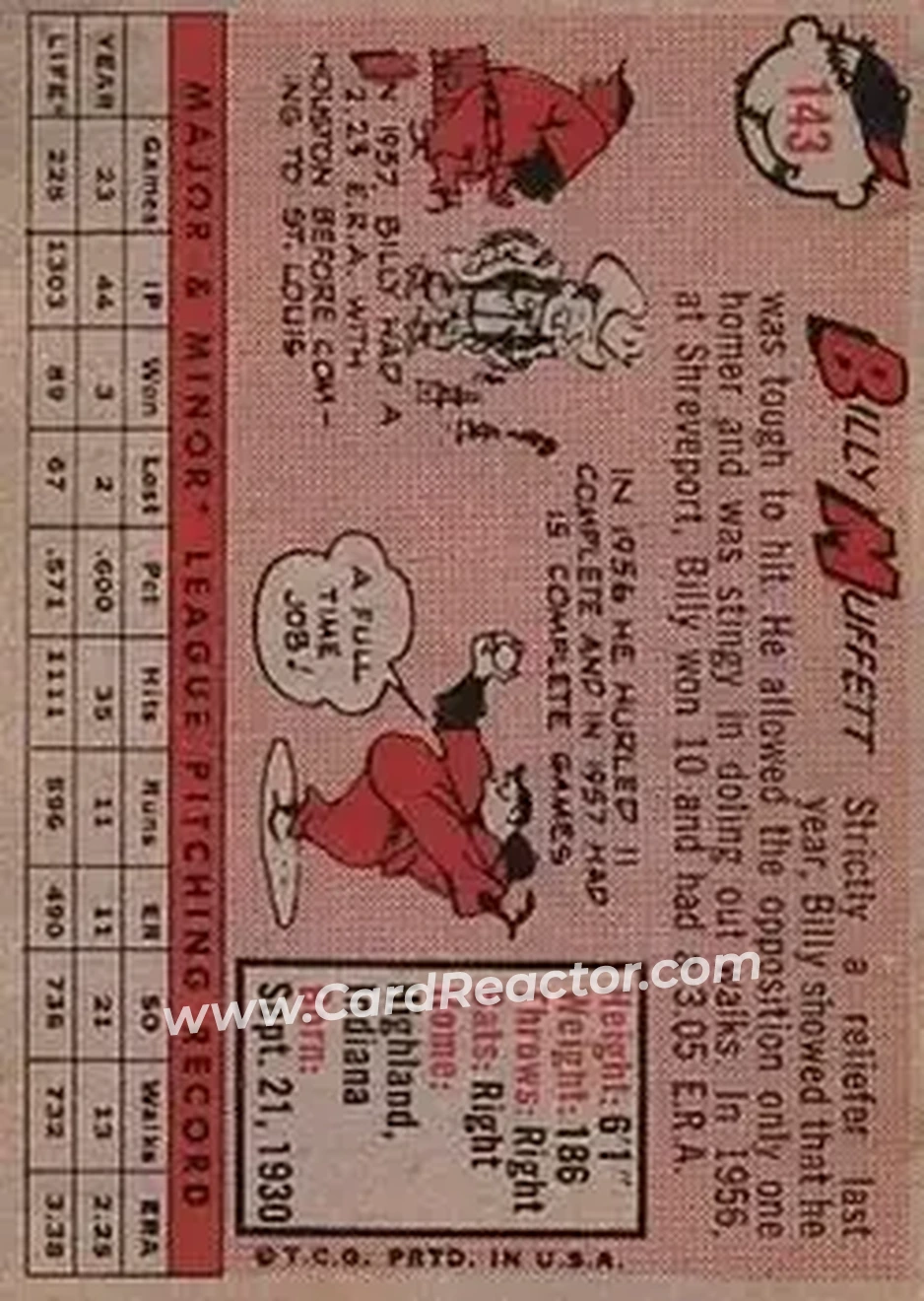 Back of Billy Muffett