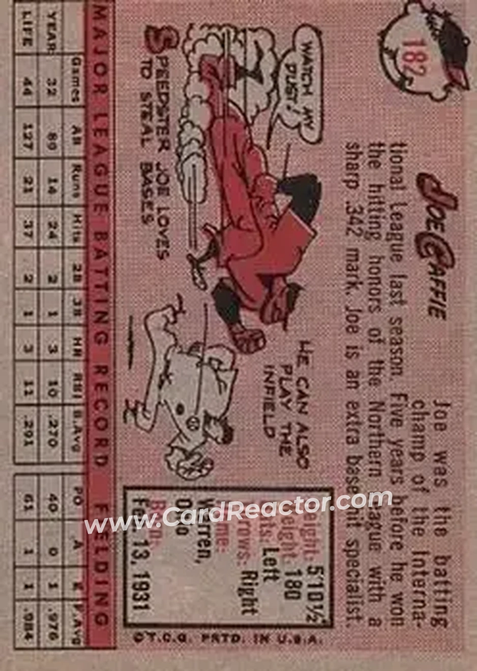 Back of Joe Caffie
