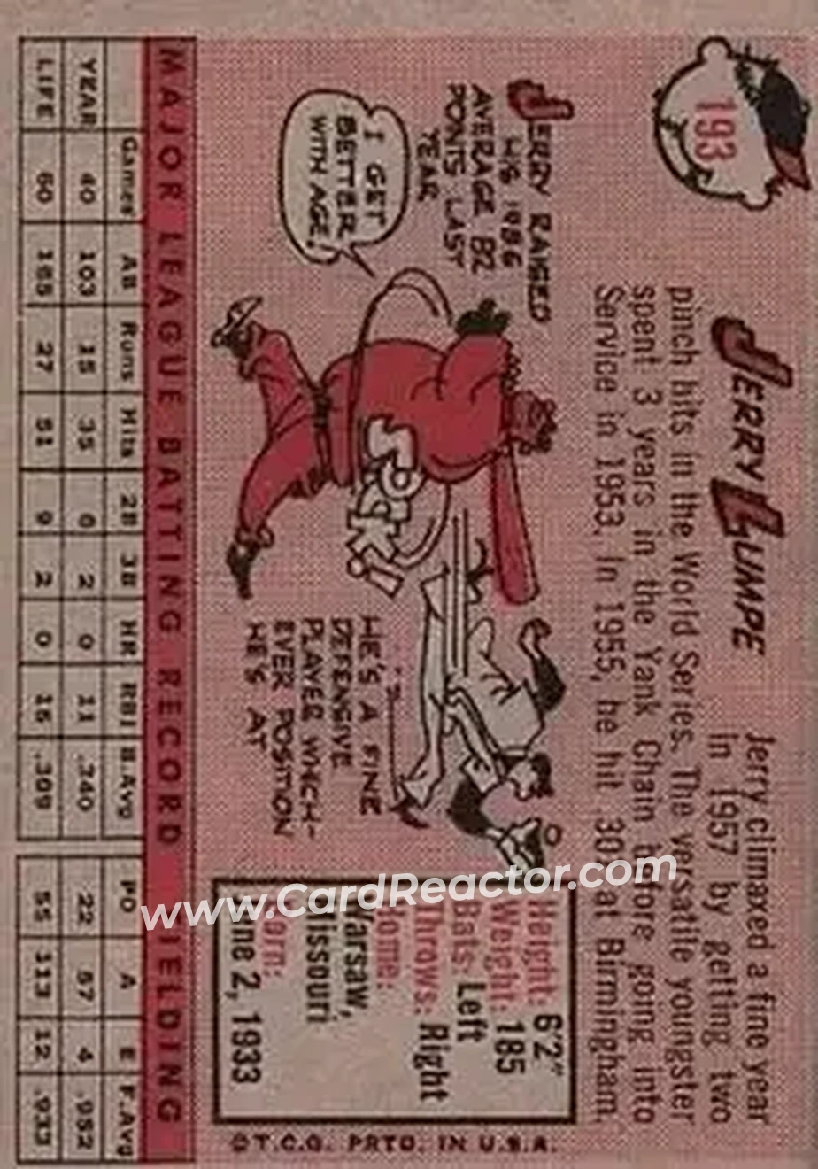 Back of Jerry Lumpe
