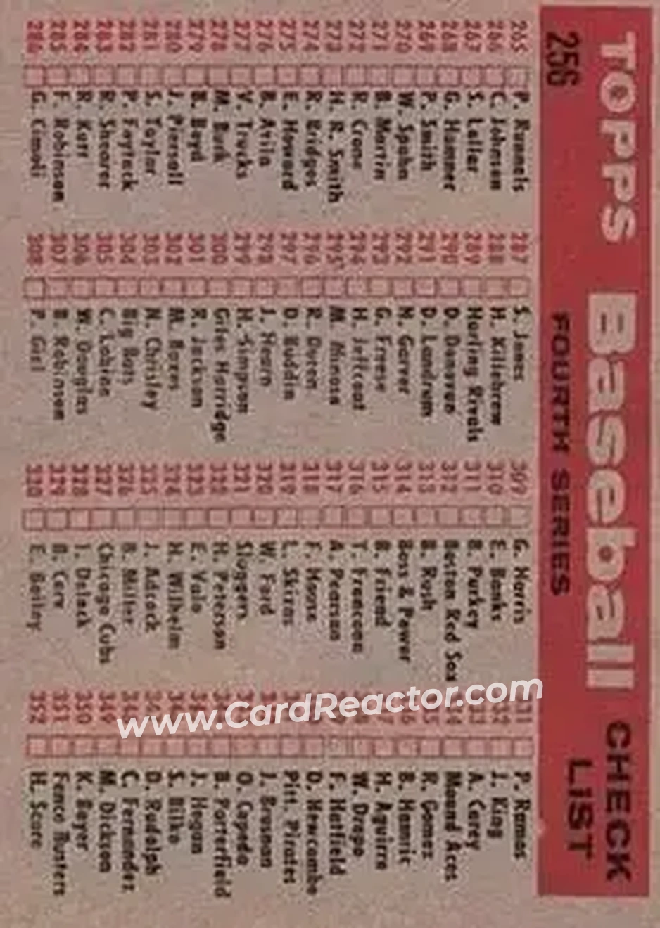 Back of Card #256