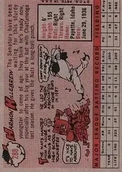 Back of Harmon Killebrew