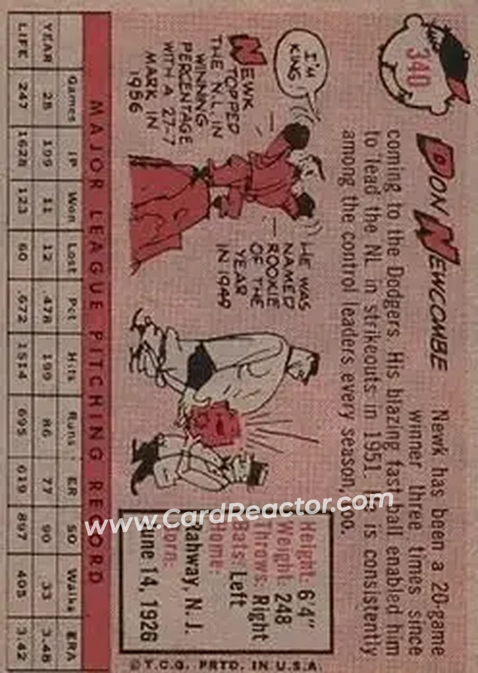 Back of Don Newcombe