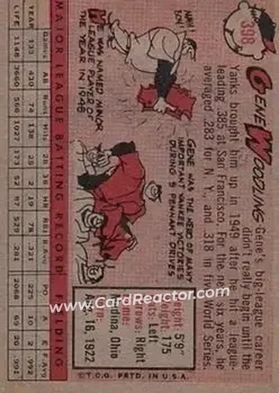 Back of Gene Woodling