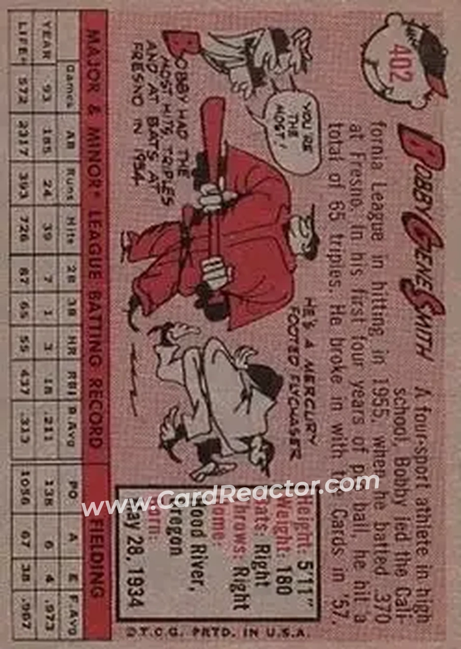 Back of Bobby Gene Smith