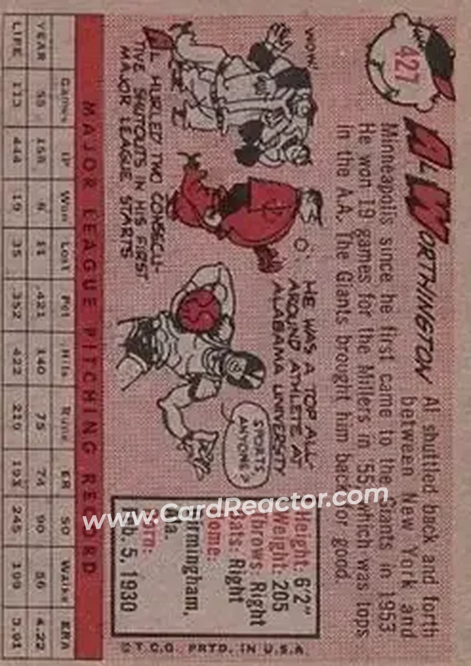 Back of Al Worthington
