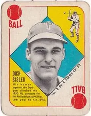 1951 Topps Blue Backs #8 Dick Sisler