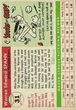Back of Warren Spahn
