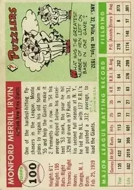 Back of Monte Irvin