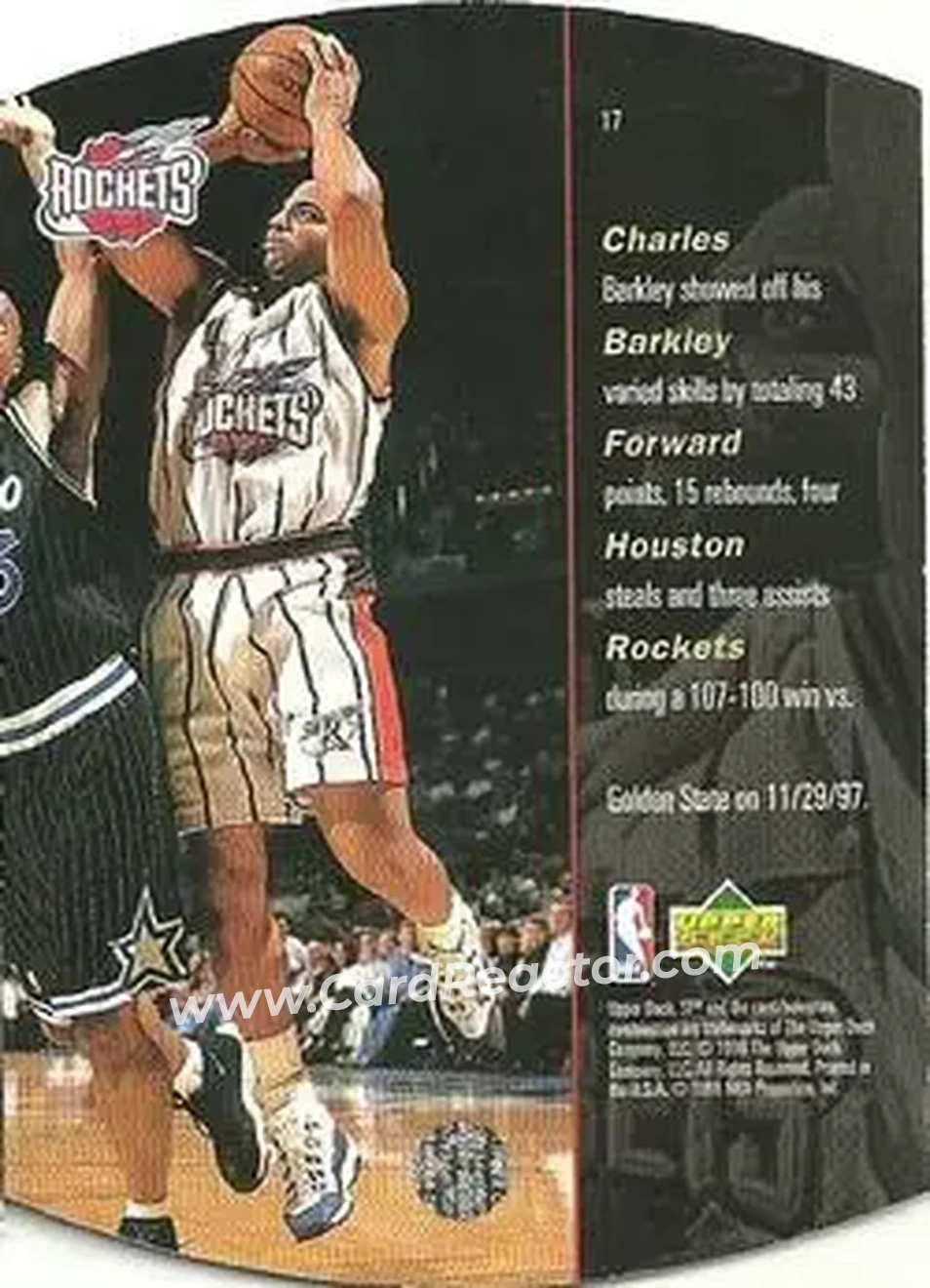 1997-98 SPx Basketball - Silver #17 - Charles Barkley - Houston Rockets - Back