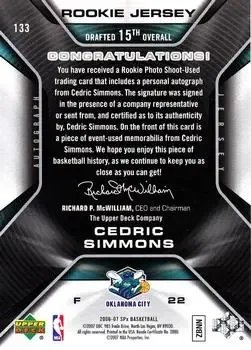 Back of Cedric Simmons