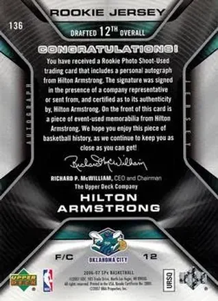 Verso de Hilton Armstrong