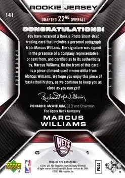 Back of Marcus Williams