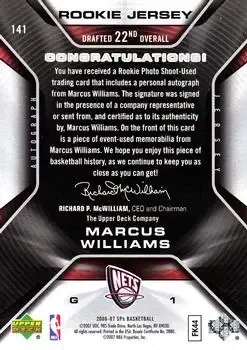 Back of Marcus Williams