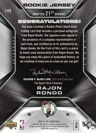 Rajon Rondo 뒷면
