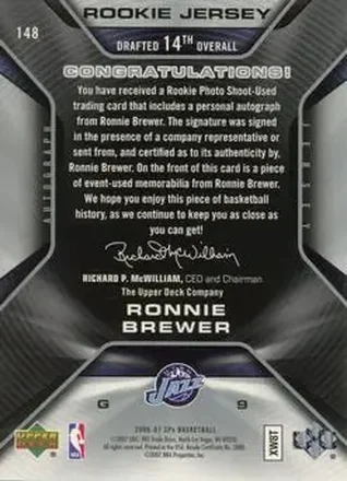 Verso de Ronnie Brewer