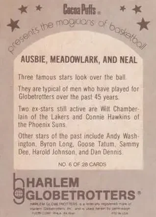 Geese Ausbie - Meadowlark Lemon - Curly Neal - Harlem Globetrotters back