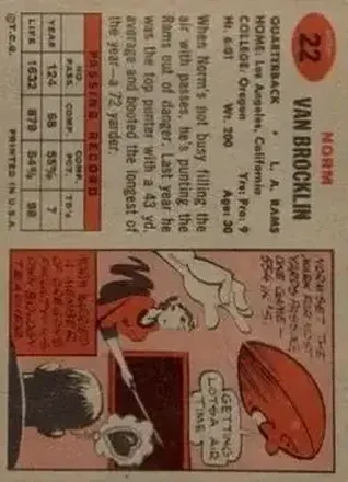 Retro di Norm Van Brocklin