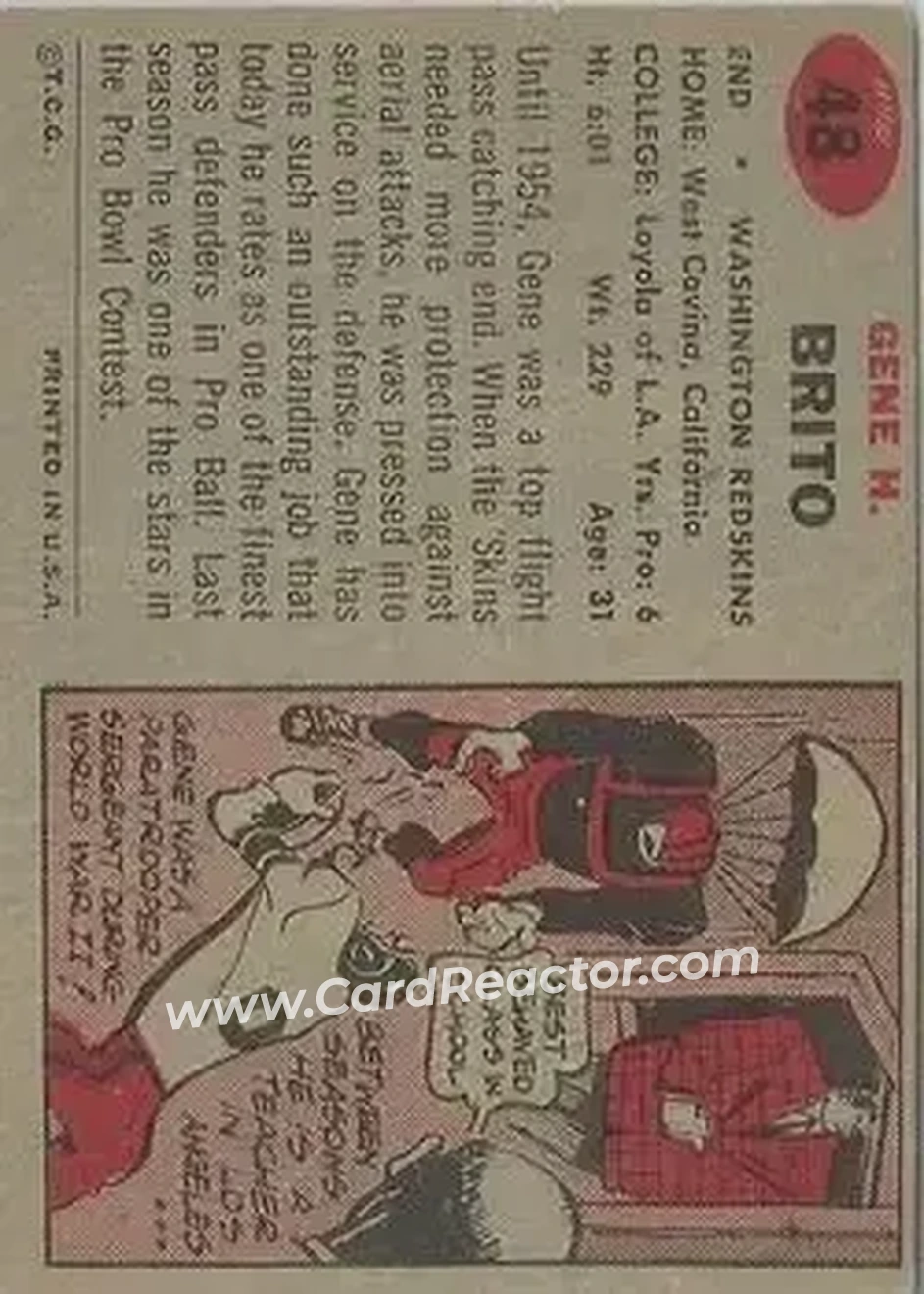 Back of Gene Brito