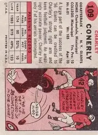 Tył: Charley Conerly