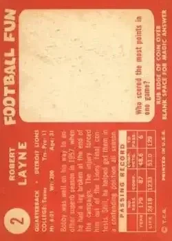 Back of Bobby Layne